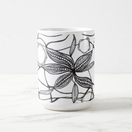 Diseño hecho a mano de líneas y flores magisk mugg