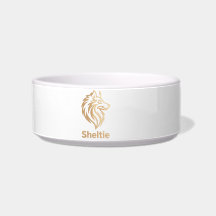 Diseño Premium de Sheltie en Dorado