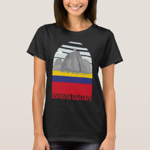 Disfruta Guatape Colombia Skyline Silhouette Outli T Shirt