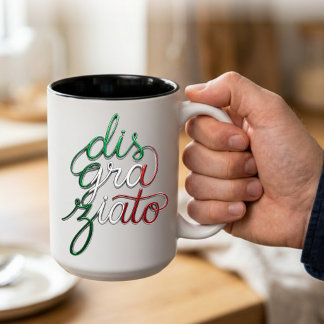 Disgraziato 3D italiensk skrift Två-Tonad Mugg