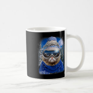 Disgruntelt katt på Winter Ski Snowboarding Sport  Kaffemugg
