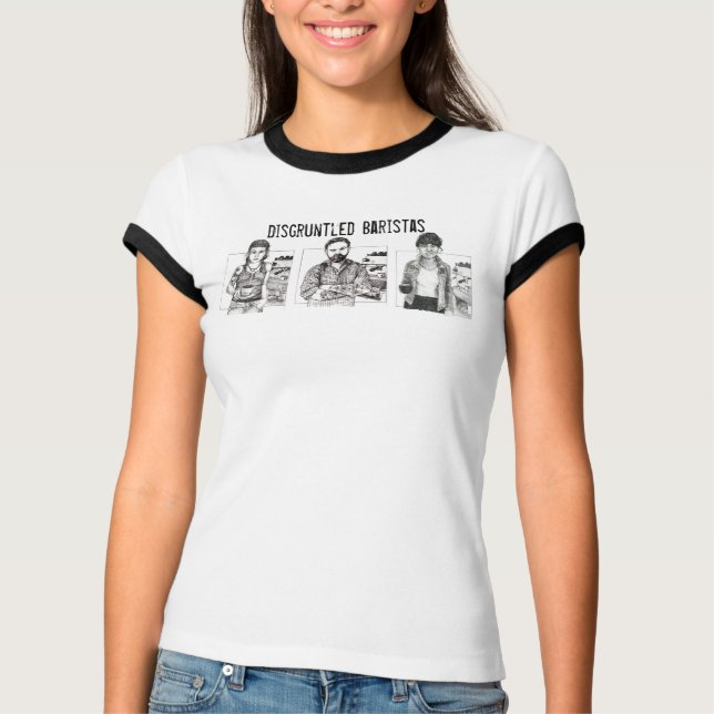 Disgruntled Barista baseball Tshirt T-shirt (Framsida)