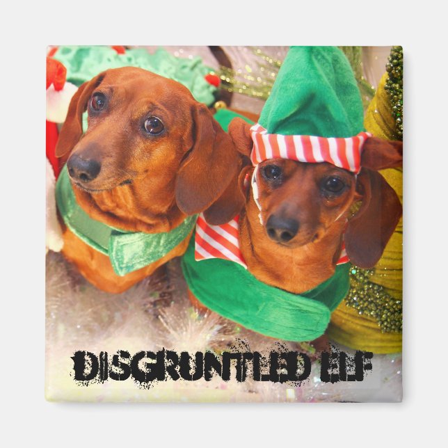 Disgruntled Elf Hund Magnet (Framsidan)