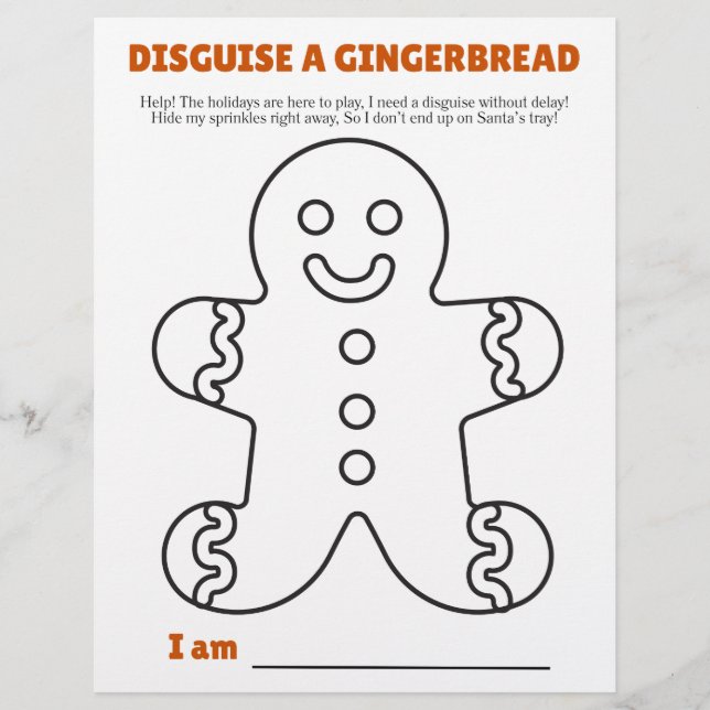 Disguise a Gingerbread Template and Instructions Reklamblad (Framsidan)
