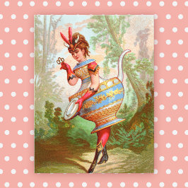 Dish Darlings Pottery Queen Postcard Vykort