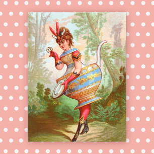 Dish Darlings Pottery Queen Postcard Vykort