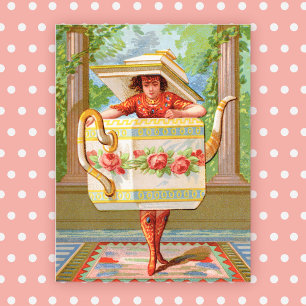 Dish Darlings Tea Time Postcard Vykort