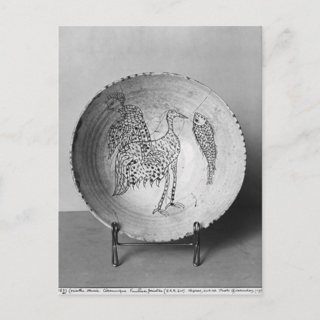 Dish dekorerat med fåglar vykort (Framsida)