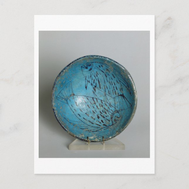 Dish dekorerat med fisk (defekt) vykort (Framsida)