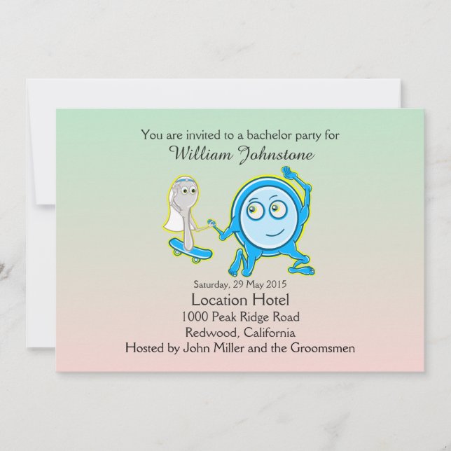 Dish kom bort med Spoon Bachelor-partiet Inbjudningar (Framsida)