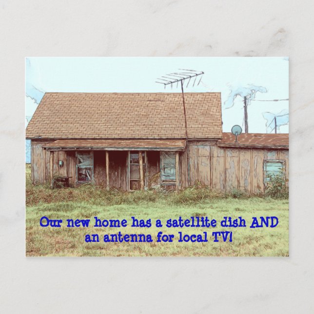 Dish OCH Antenna! - Lustigt byte av Adress Meddelande Vykort (Framsida)