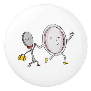 Dish Ran Away med Spoon Nursery Decor Knopp
