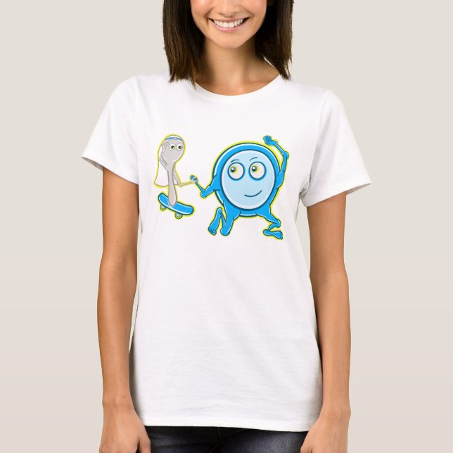 Dish rann bort med den vackra Tecknaden Tee Shirt (Framsida)
