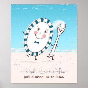 Dish Springa bort med Spoon Beach bröllopet Poster