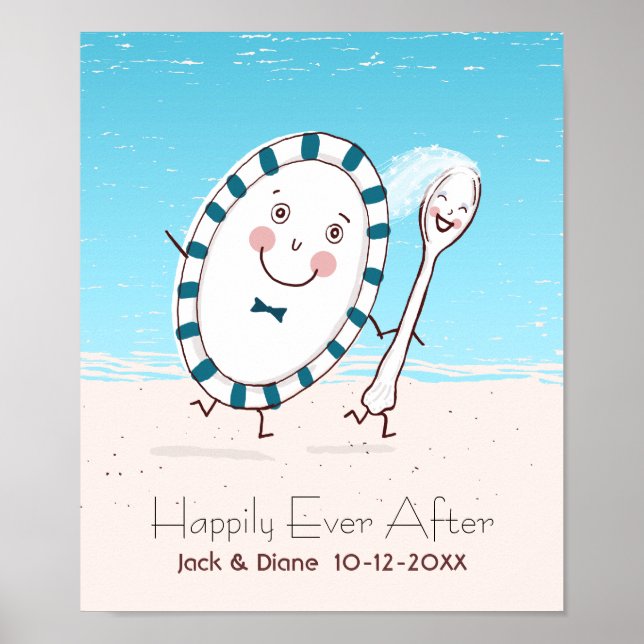 Dish Springa bort med Spoon Beach bröllopet Poster (Framsidan)