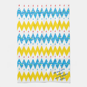 Dish Towel ’Chevron/Hanukkah Lycklig’ Dish Towel Kökshandduk