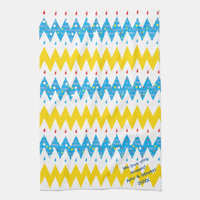 Dish Towel ’Chevron/Hanukkah Lycklig’ Dish Towel Kökshandduk (Vertikal)