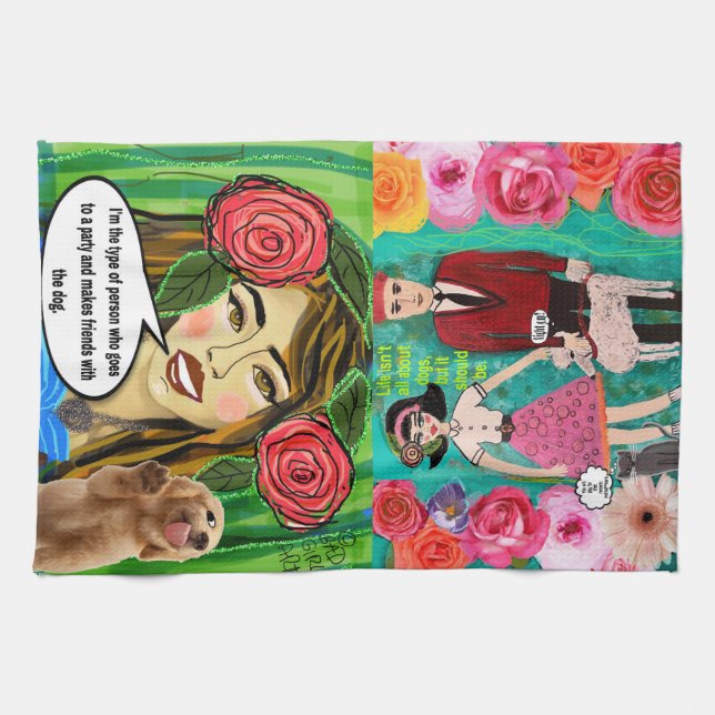 Dish towel-hundar kökshandduk (Horisontell)