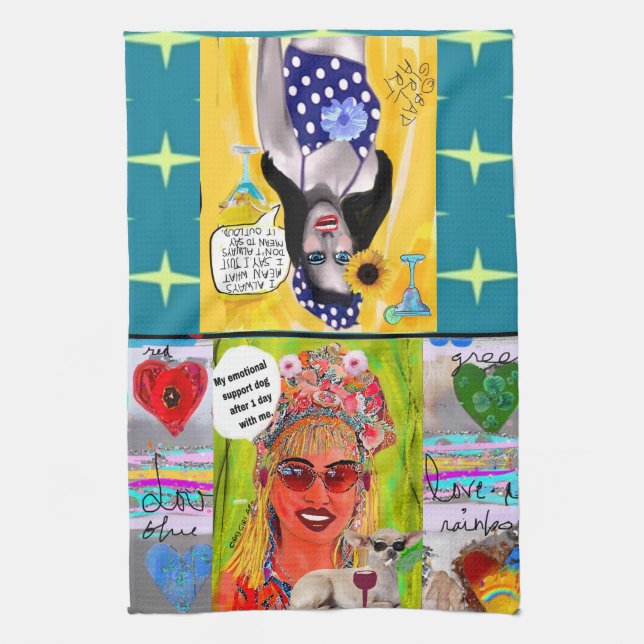 Dish towel Min känslomässiga support-hund Kökshandduk (Vertikal)