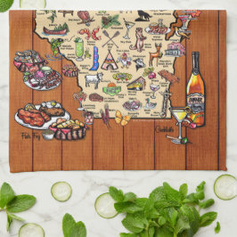 Dish Towel - Wisconsin Supper Klubb Karta Kökshandduk