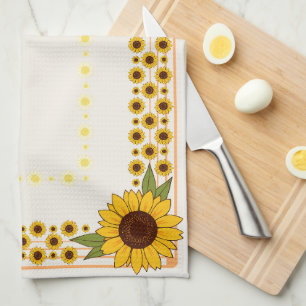 Dish Towels med färgade solrosor Kökshandduk