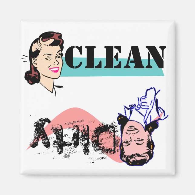 Dish Washer Magnet Finger Wag Dirty vs Wink Clean  (Framsidan)