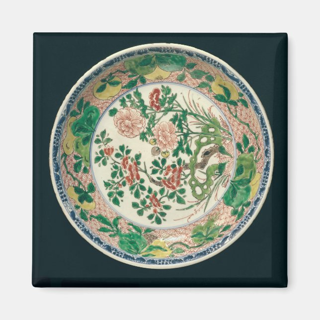 Dish with famille verte dekoration magnet (Framsidan)
