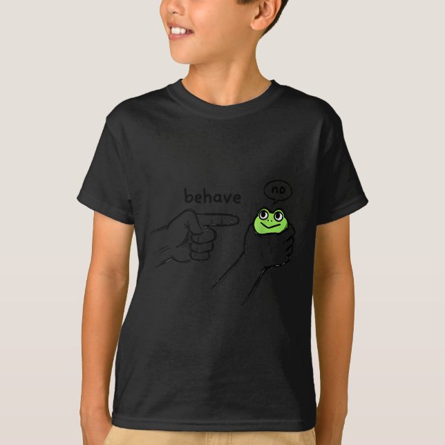 Dishonest Frog Funny Frog Meme Behave No Cartoon D T Shirt (Framsida)