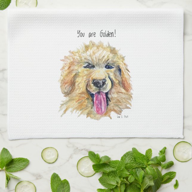 Dishtowel for kitchen with Golden/Doodle/Retriever Kökshandduk (Vikta)