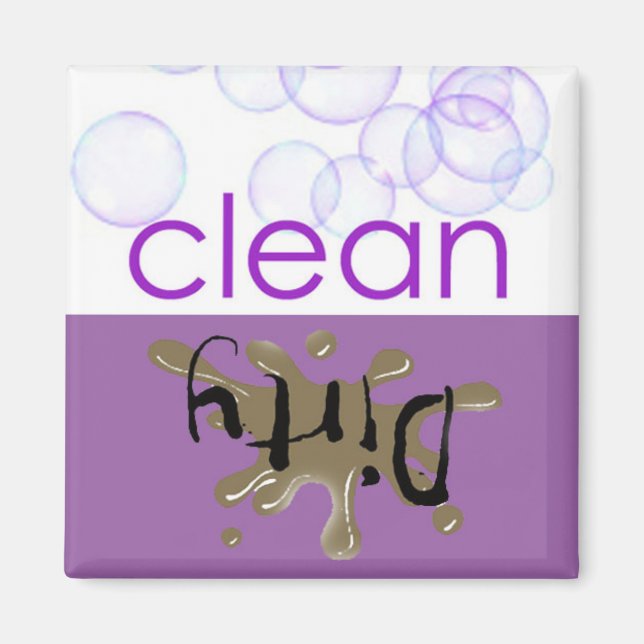 Dishwash Maskin - Är det rent eller smutsigt? Magnet (Framsidan)