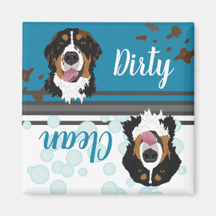 Dishwasher Clean Dirty Bernese Mountain Hund Magnet