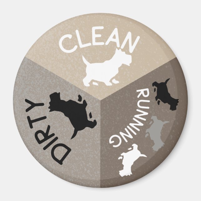 Dishwasher Clean Dirty Cute Pet Hund Puppy Magnet (Framsidan)