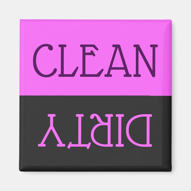 Dishwasher Clean Dirty Dends Lila Black Kitchen Magnet (Framsidan)