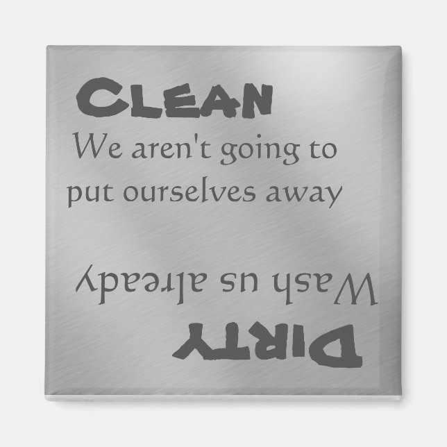 Dishwasher Clean Dirty Magnet Funny Metall (Framsidan)