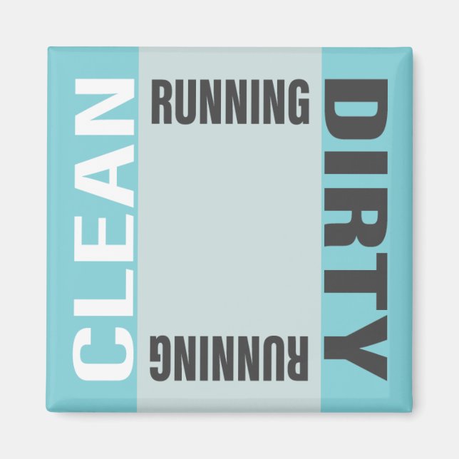 Dishwasher Clean Dirty Running Köks Office Magnet (Framsidan)