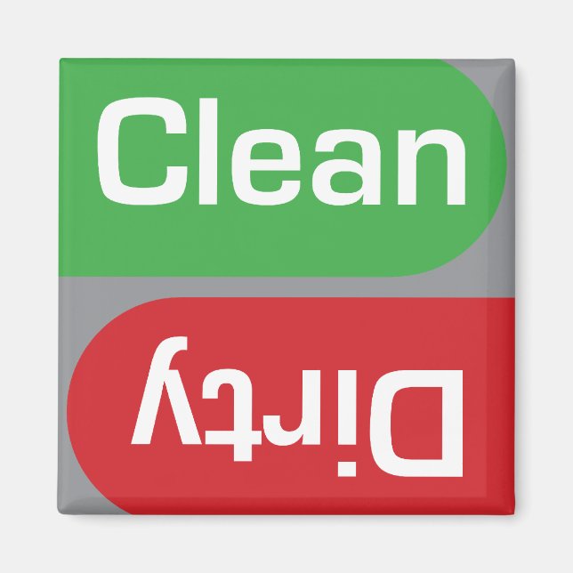 Dishwasher Clean eller Dirty Sign Magnet (Framsidan)