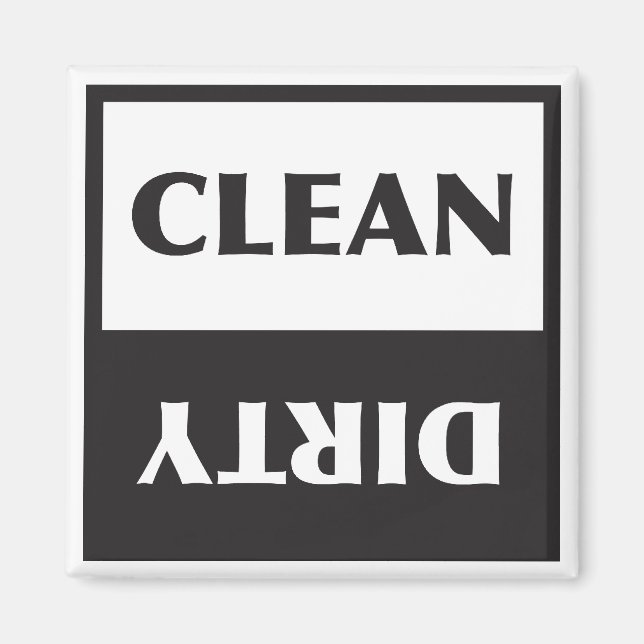 Dishwasher Clean eller Dirty Sign Magnet (Framsidan)