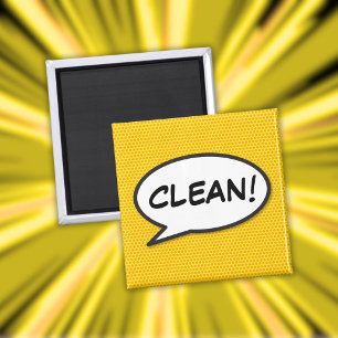 Dishwasher Clean Roligt Retro Tecknad Bok Pop Art Magnet