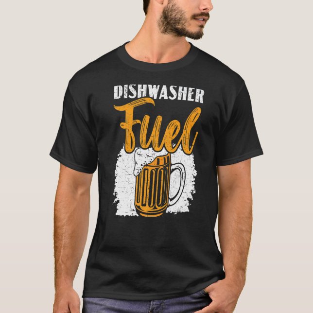 Dishwasher Fuel Dishwash Profession Beer Drinke T Shirt (Framsida)