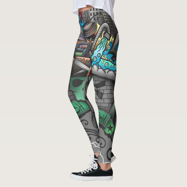 Dishwasher Graffiti Teckning Leggings (Vänster)