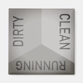 Dishwasher Grått Dirty Clean Runding Reversible Magnet