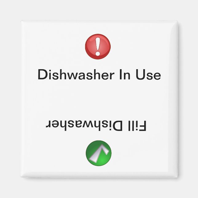 Dishwasher i Använda/Fyllningsdiskmaskin Magnet (Framsidan)