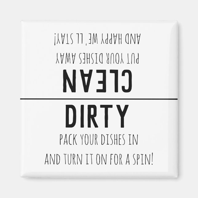 Dishwasher-indikator (ren eller smutsig) magnet (Framsidan)