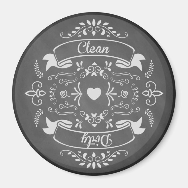 Dishwasher Kitchen Dods Clean Dirty Chalkboard Magnet (Framsidan)