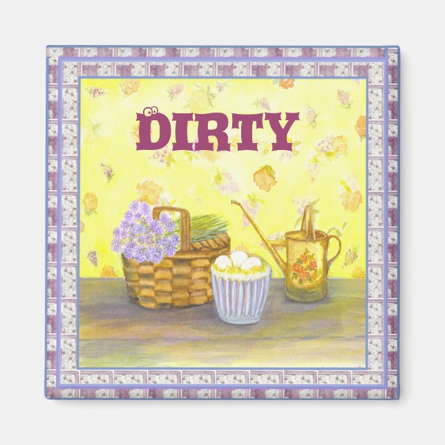 Dishwasher Magnet #2 "Dirty" på Eggs & Flowers (Framsidan)