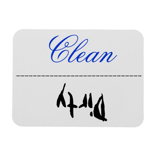 Dishwasher Magnet Clean Dirty (Horisontell)