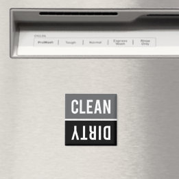 Dishwasher Magnet CLEAN | DIRTY - Grått and Black