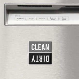 Dishwasher Magnet CLEAN DIRTY - Grått and Black