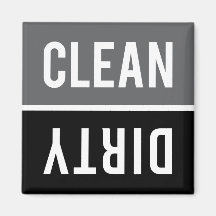 Dishwasher Magnet CLEAN | DIRTY - Grått and Black