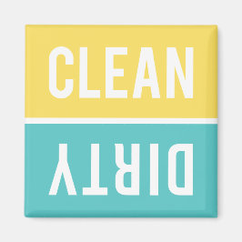 Dishwasher Magnet CLEAN | DIRTY - Gult & Aqua